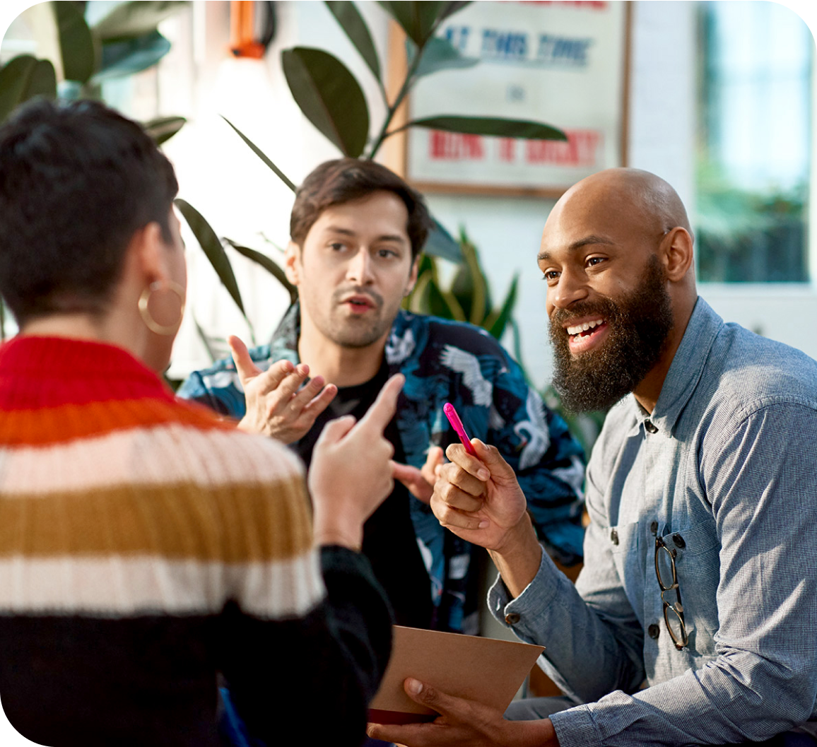 A group of people having a discussion