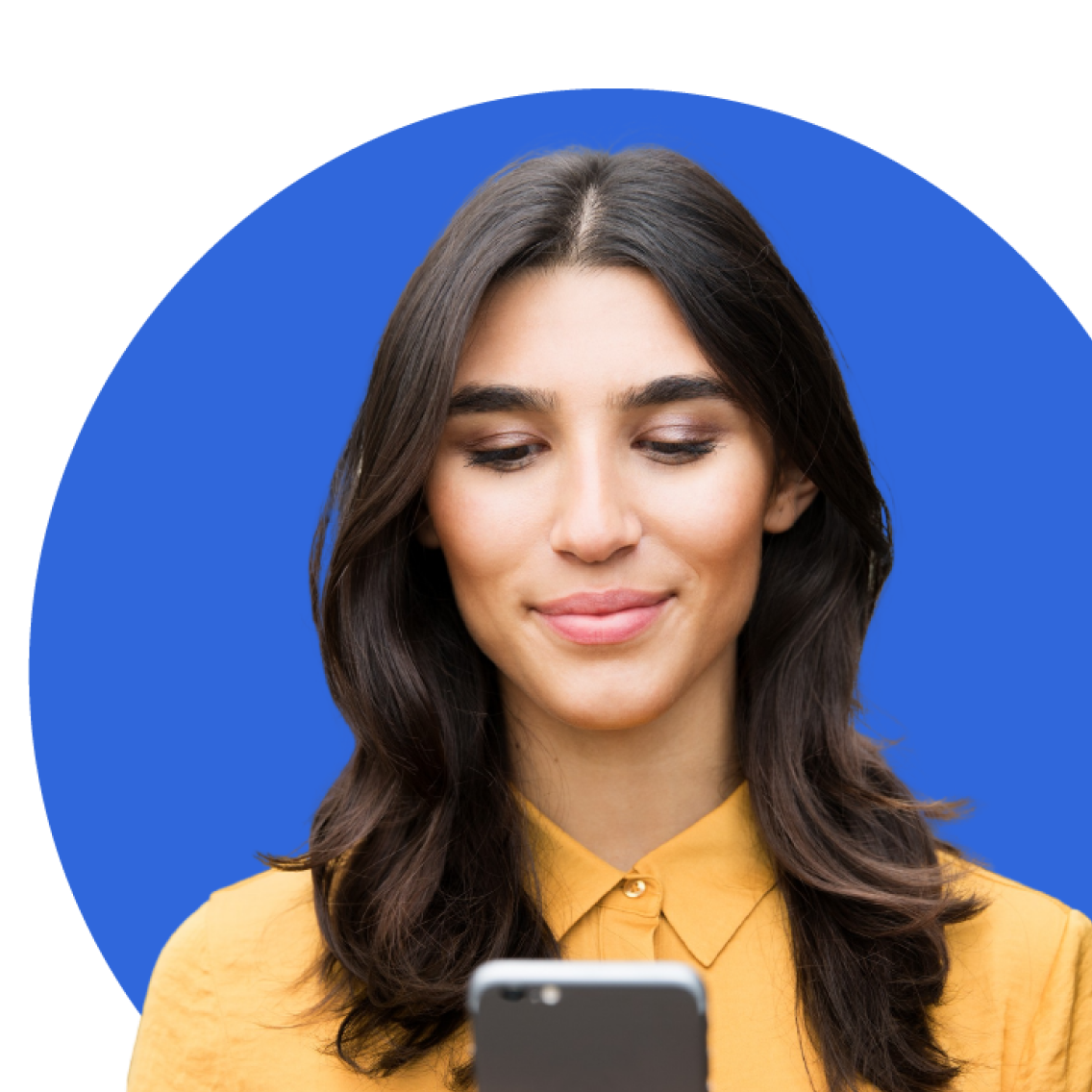 A woman looking at a mobile screen